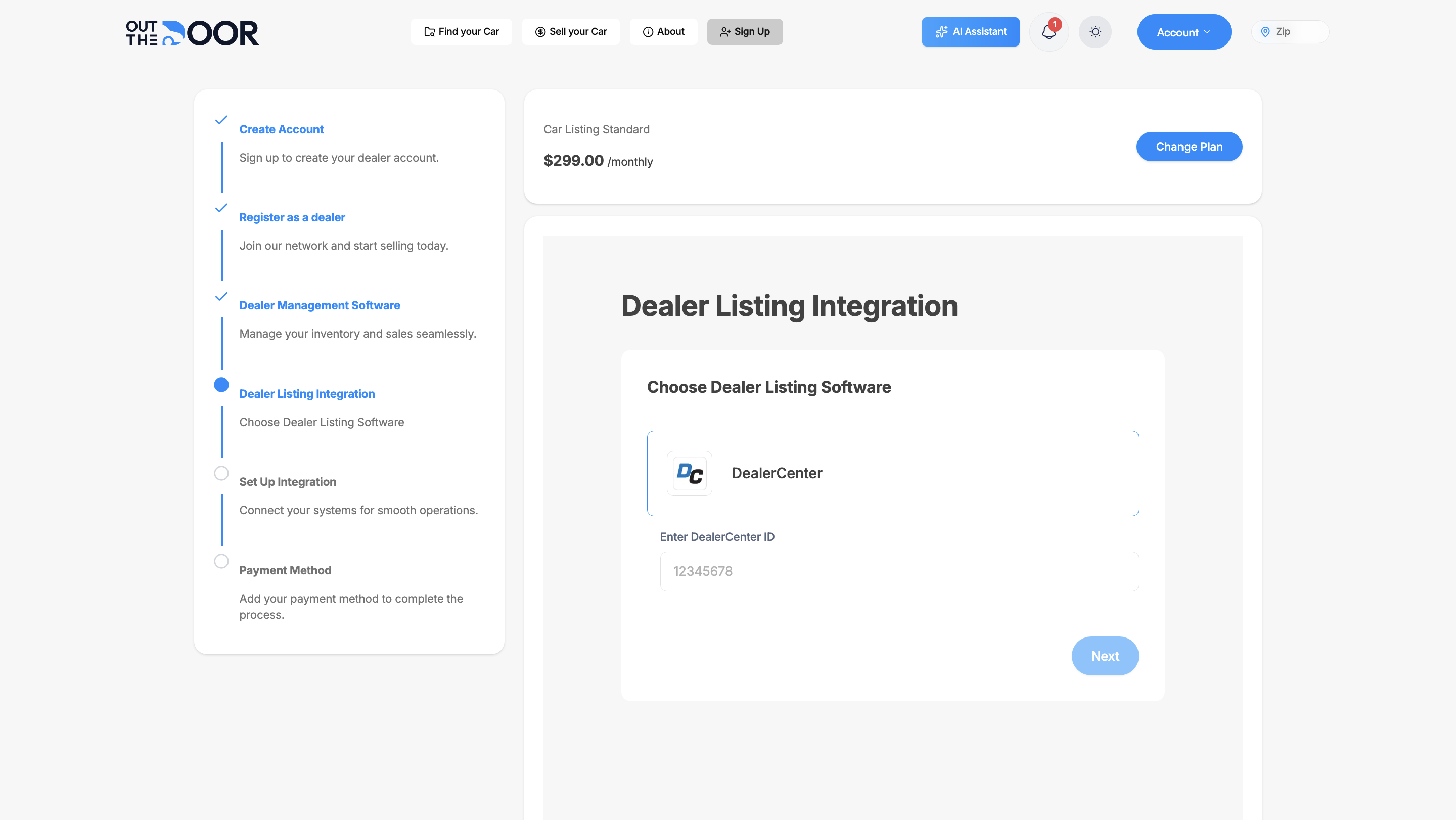 DealerCenter integration